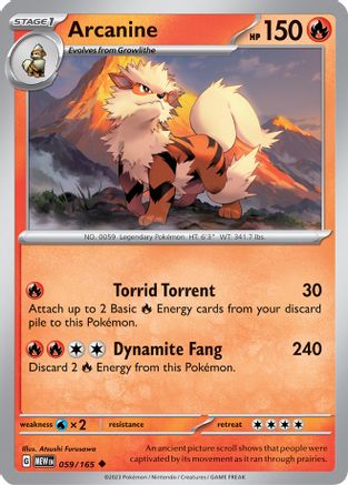 Arcanine 059/165 - Reverse Holofoil Scarlet & Violet 151 - Uncommon