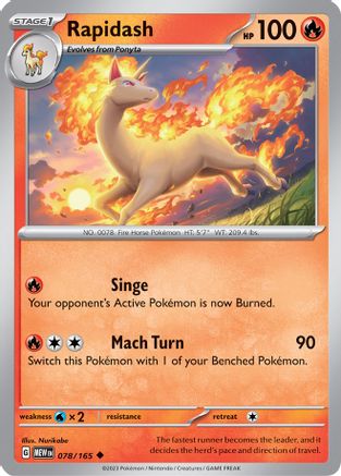 Rapidash 078/165 - Reverse Holofoil Scarlet & Violet 151 - Uncommon