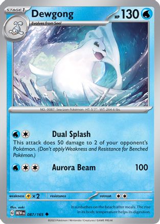 Dewgong 087/165 - Reverse Holofoil Scarlet & Violet 151 - Uncommon