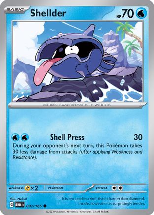 Shellder 090/165 - Reverse Holofoil Scarlet & Violet 151 - Common