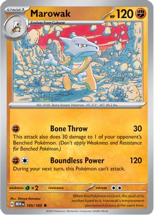 Marowak 105/165 - Reverse Holofoil Scarlet & Violet 151 - Rare