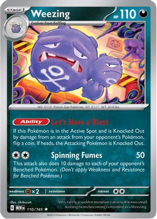 Weezing 110/165 - Reverse Holofoil Scarlet & Violet 151 - Rare