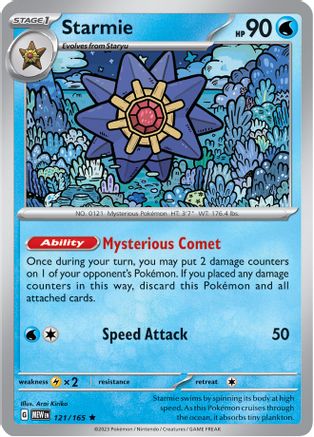 Starmie 121/165 - Reverse Holofoil Scarlet & Violet 151 - Rare