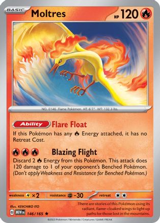 Moltres 146/165 - Holofoil Scarlet & Violet 151 - Rare