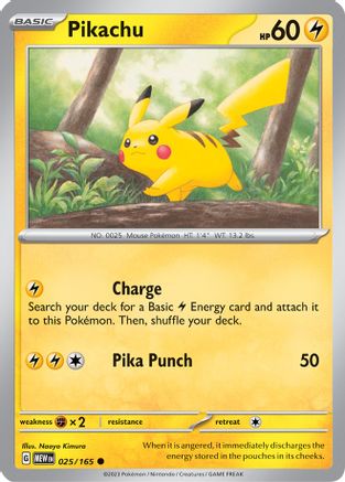 Pikachu 025/165 - Reverse Holofoil Scarlet & Violet 151