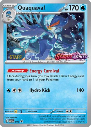 Quaquaval (Prerelease) [Staff] 005  - Holofoil SV Scarlet & Violet Promo Cards
