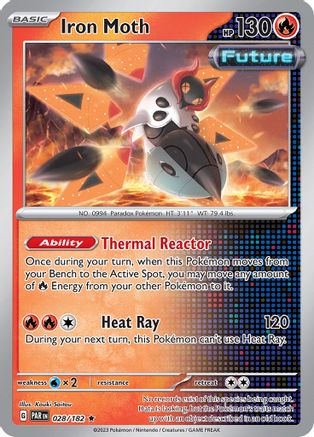 Iron Moth 028/182 - Reverse Holofoil Paradox Rift