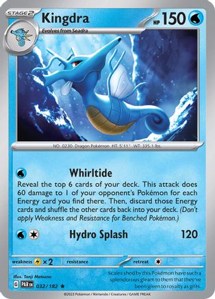 Kingdra 032/182 - Reverse Holofoil Paradox Rift