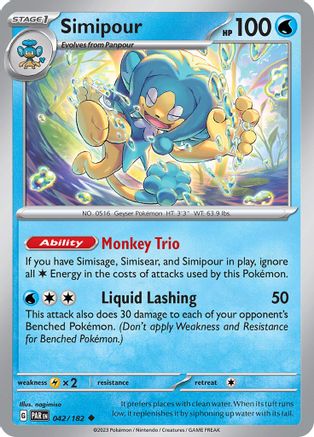 Simipour 042/182 - Reverse Holofoil Paradox Rift
