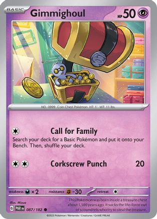 Gimmighoul 087/182 - Reverse Holofoil Paradox Rift