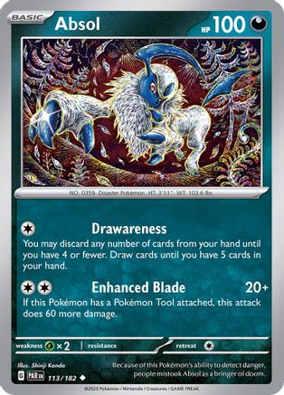 Absol 113/182 - Reverse Holofoil Paradox Rift