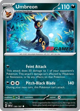 Umbreon (EBGames Exclusive) 130/197  - Reverse Holofoil Miscellaneous Cards & Products