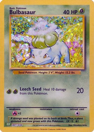 Bulbasaur 001/034  - Holofoil Trading Card Game Classic