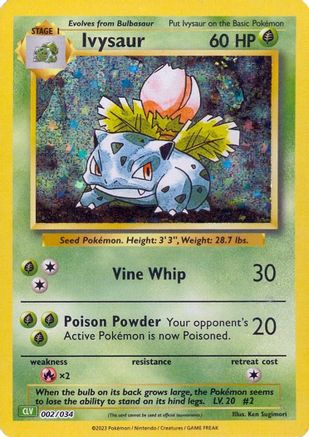 Ivysaur 002/034  - Holofoil Trading Card Game Classic
