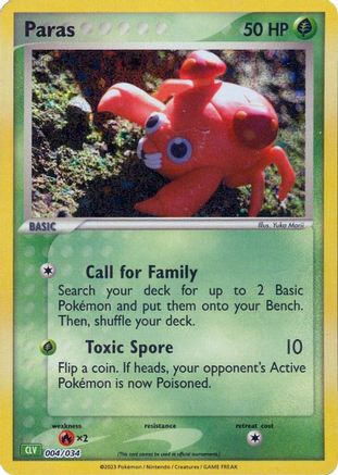 Paras 004/034  - Holofoil Trading Card Game Classic
