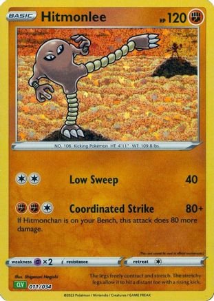 Hitmonlee 011/034  - Holofoil Trading Card Game Classic