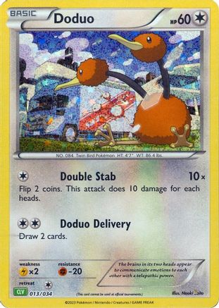 Doduo 013/034  - Holofoil Trading Card Game Classic