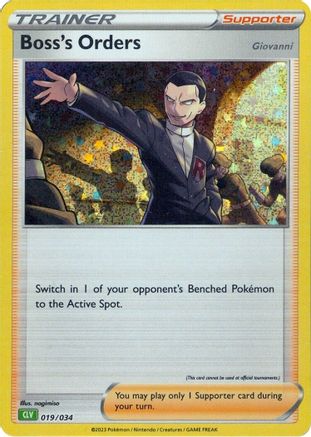 Boss's Orders (CLV) 019/034  - Holofoil Trading Card Game Classic