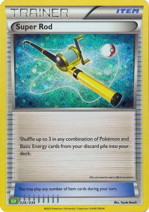 Super Rod (CLV) 028/034  - Holofoil Trading Card Game Classic