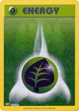 Basic Grass Energy 033/034  - Holofoil Trading Card Game Classic