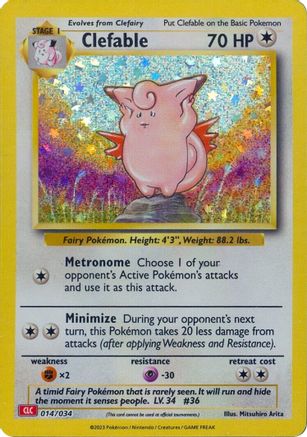 Clefable 014/034  - Holofoil Trading Card Game Classic