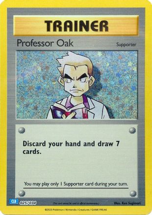 Professor Oak (CLB) 025/034  - Holofoil Trading Card Game Classic