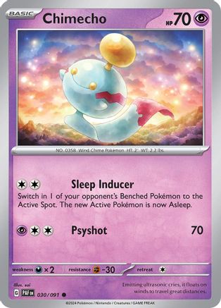 Chimecho 030/091 - Reverse Holofoil Paldean Fates