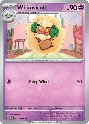 Whimsicott 035/091 - Reverse Holofoil Paldean Fates