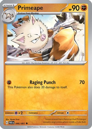 Primeape 046/091 - Reverse Holofoil Paldean Fates