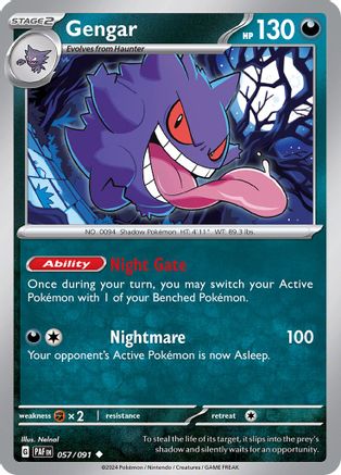 Gengar 057/091 - Reverse Holofoil Paldean Fates
