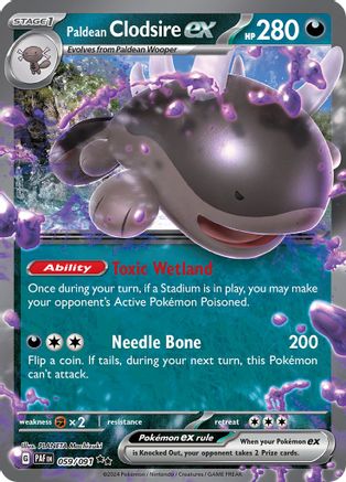 Paldean Clodsire ex 059/091 - Holofoil Paldean Fates