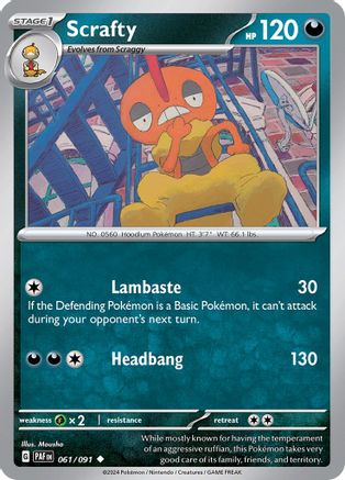 Scrafty 061/091 Paldean Fates