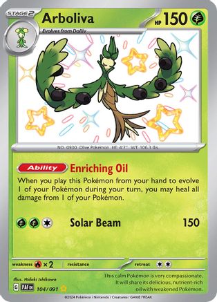 Arboliva 104/091 - Holofoil Paldean Fates