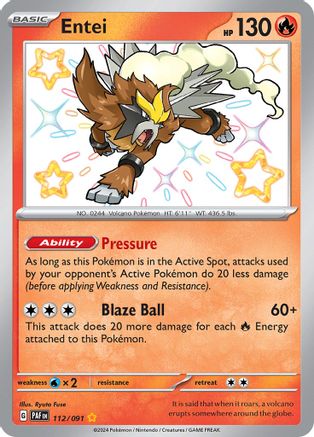 Entei 112/091 - Holofoil Paldean Fates