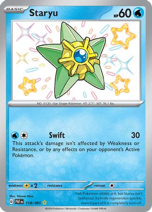 Staryu 118/091 - Holofoil Paldean Fates