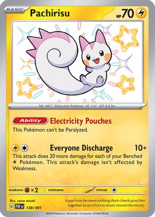 Pachirisu 138/091 - Holofoil Paldean Fates