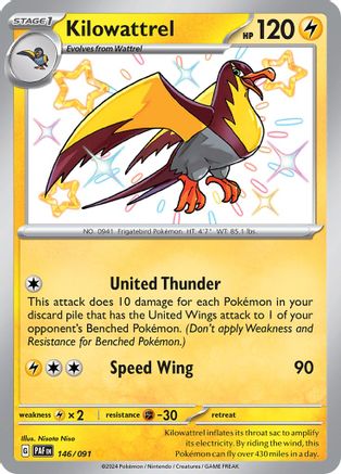Kilowattrel 146/091 - Holofoil Paldean Fates