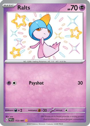 Ralts 153/091 - Holofoil Paldean Fates