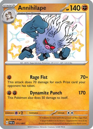 Annihilape 171/091 - Holofoil Paldean Fates
