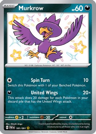 Murkrow 181/091 - Holofoil Paldean Fates