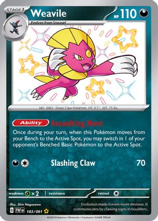 Weavile 183/091 - Holofoil Paldean Fates