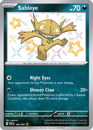 Sableye 184/091 - Holofoil Paldean Fates