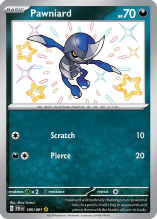 Pawniard 185/091 - Holofoil Paldean Fates