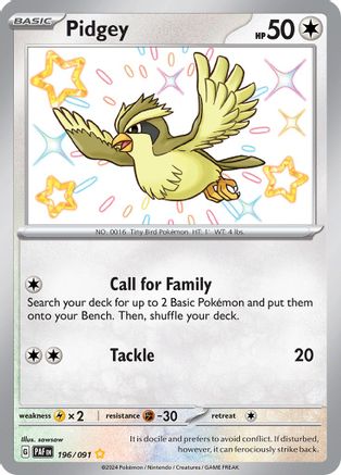 Pidgey 196/091 - Holofoil Paldean Fates