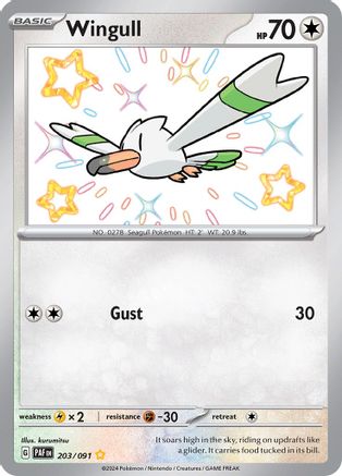 Wingull 203/091 - Holofoil Paldean Fates