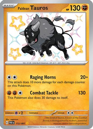 Paldean Tauros 172/091 - Holofoil Paldean Fates