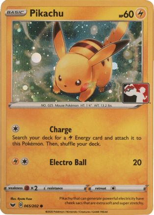Pikachu (Cosmos Holo) 065/202  - Holofoil League & Championship Cards