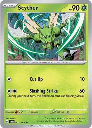 Scyther 001/162  - Reverse Holofoil SV05 Temporal Forces