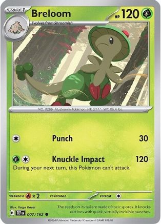 Breloom 007/162 - Reverse Holofoil Temporal Forces