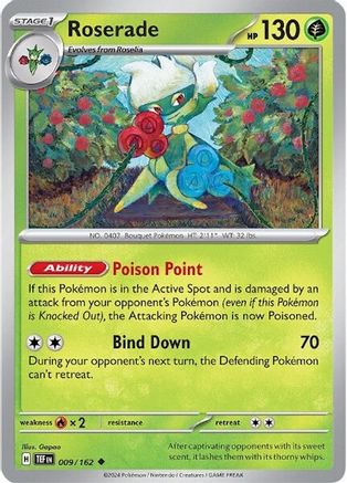 Roserade 009/162 - Reverse Holofoil Temporal Forces